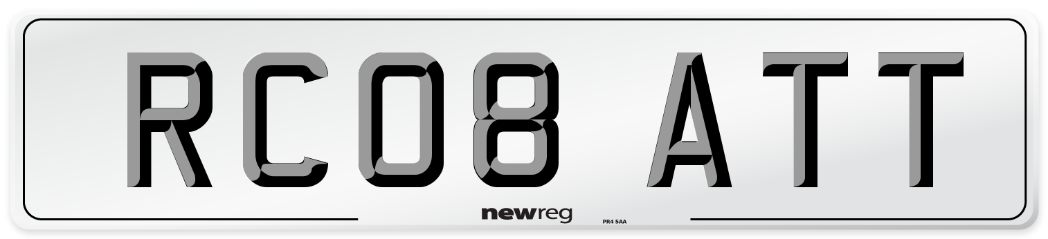 RC08 ATT Number Plate from New Reg